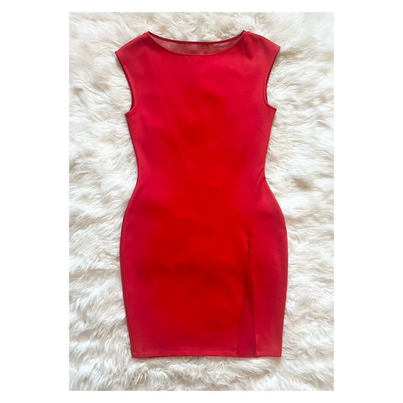 New! VICTOR GLEMAUD Mesh Open Back Bodycon Mini Dress - Picture 6 of 9